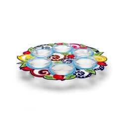 Dorit Judaica Raised Seder Plate %96 Colorful with L... | Seder Plates
