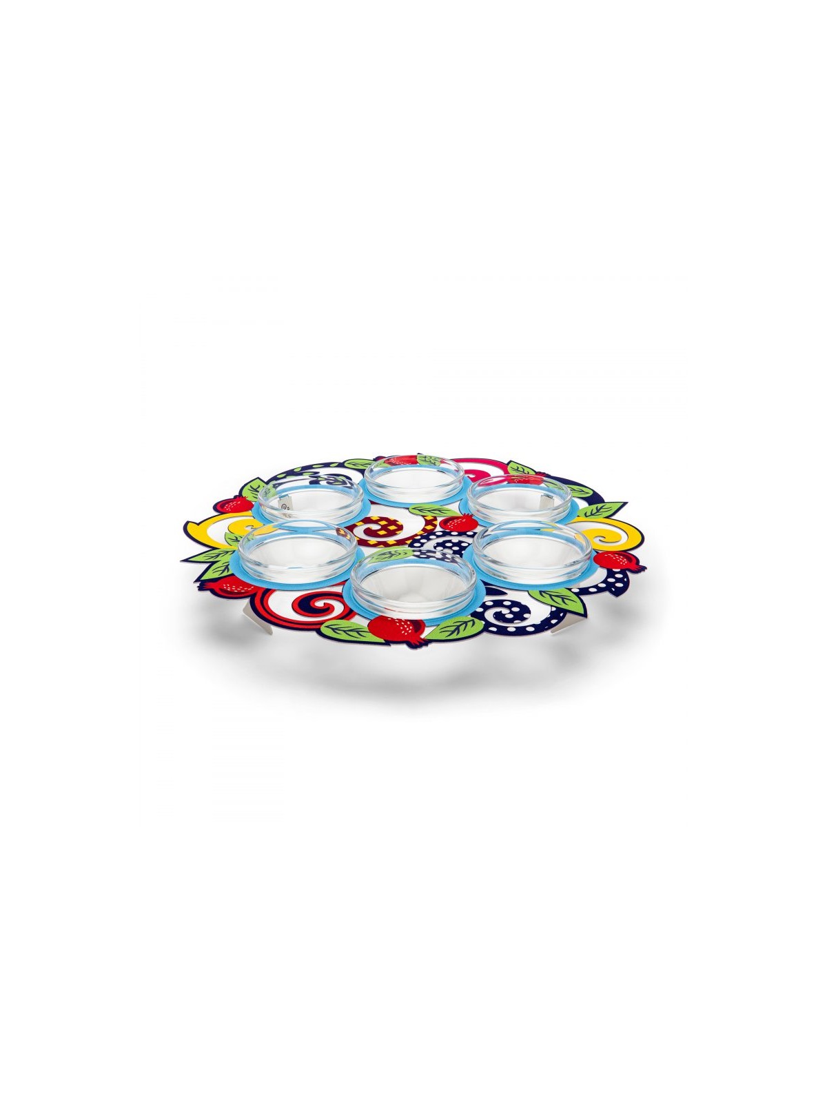 Dorit Judaica Raised Seder Plate %96 Colorful with L... | Seder Plates