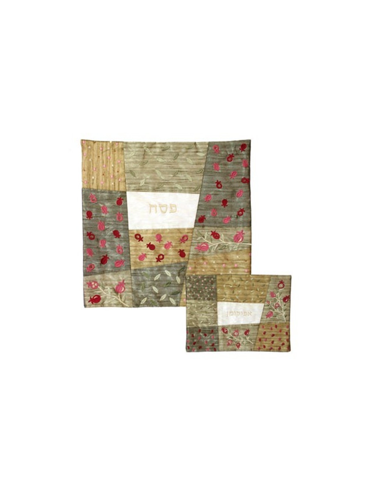 Yair Emanuel Embroidered Silk Patchwork ... | Matzah & Afikoman Covers