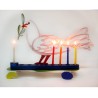 David Gerstein Laser Cut Metal White and Blue Ha... | Hanukkah Menorah
