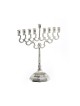 Nickel Plated Curly Design Chanukah Menorah Silv... | Hanukkah Menorah