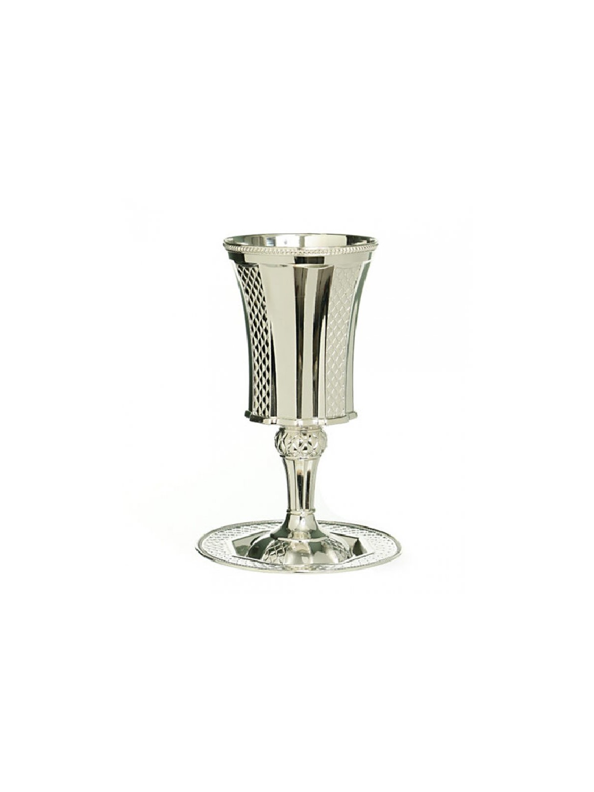 Silver Plated Kiddush Cup of Elijah on Stem with Sau... | Kiddush Cups