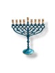 Patina Chanukah Menorah with Pomegranate and Lea... | Hanukkah Menorah