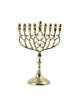 Chanukah Menorah in Brass with Swirling Design f... | Hanukkah Menorah