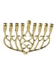 Chanukah Menorah in Brass with Swirling Design f... | Hanukkah Menorah