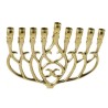 Chanukah Menorah in Brass with Swirling Design f... | Hanukkah Menorah