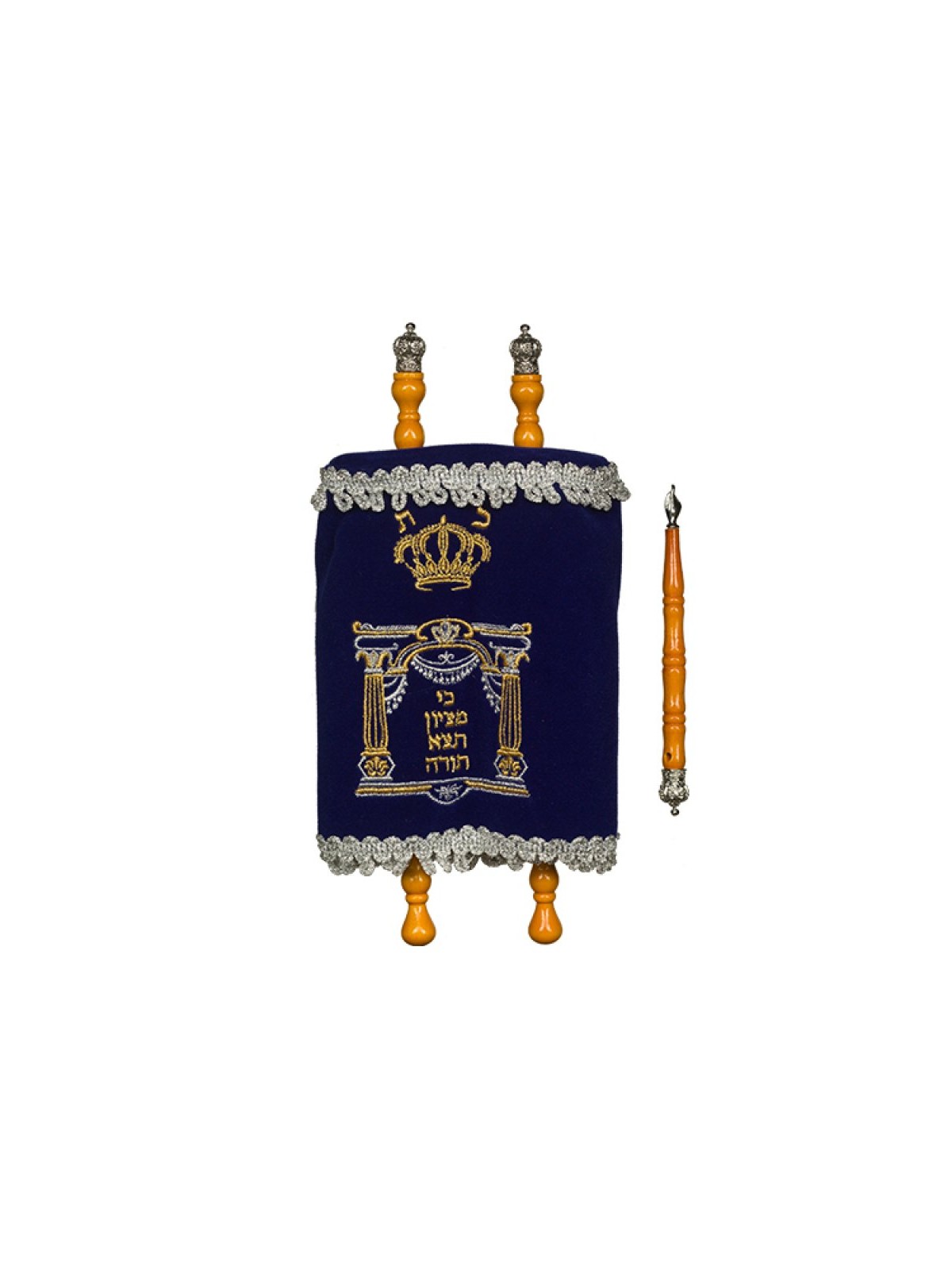 Torah Scroll for Children Embroidered Blue ... | Children Torah Scroll