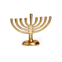 Curved Branch Aluminum Chanukah Menorah Gold 74 | Hanukkah Menorah