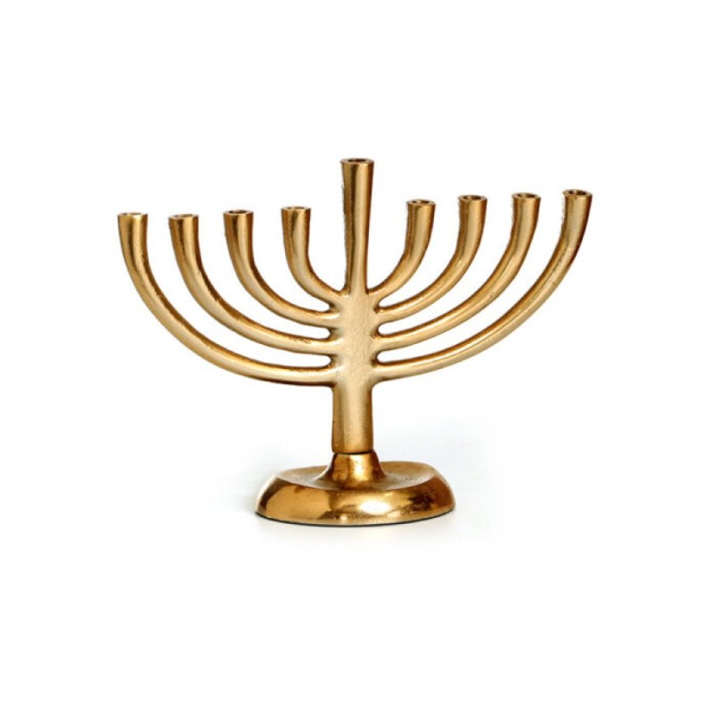 Curved Branch Aluminum Chanukah Menorah Gold 74 | Hanukkah Menorah
