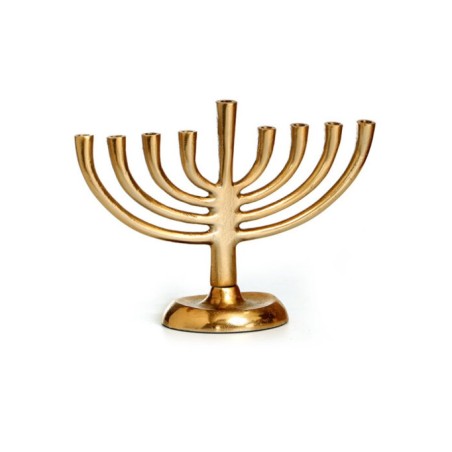 Curved Branch Aluminum Chanukah Menorah Gold 74 | Hanukkah Menorah