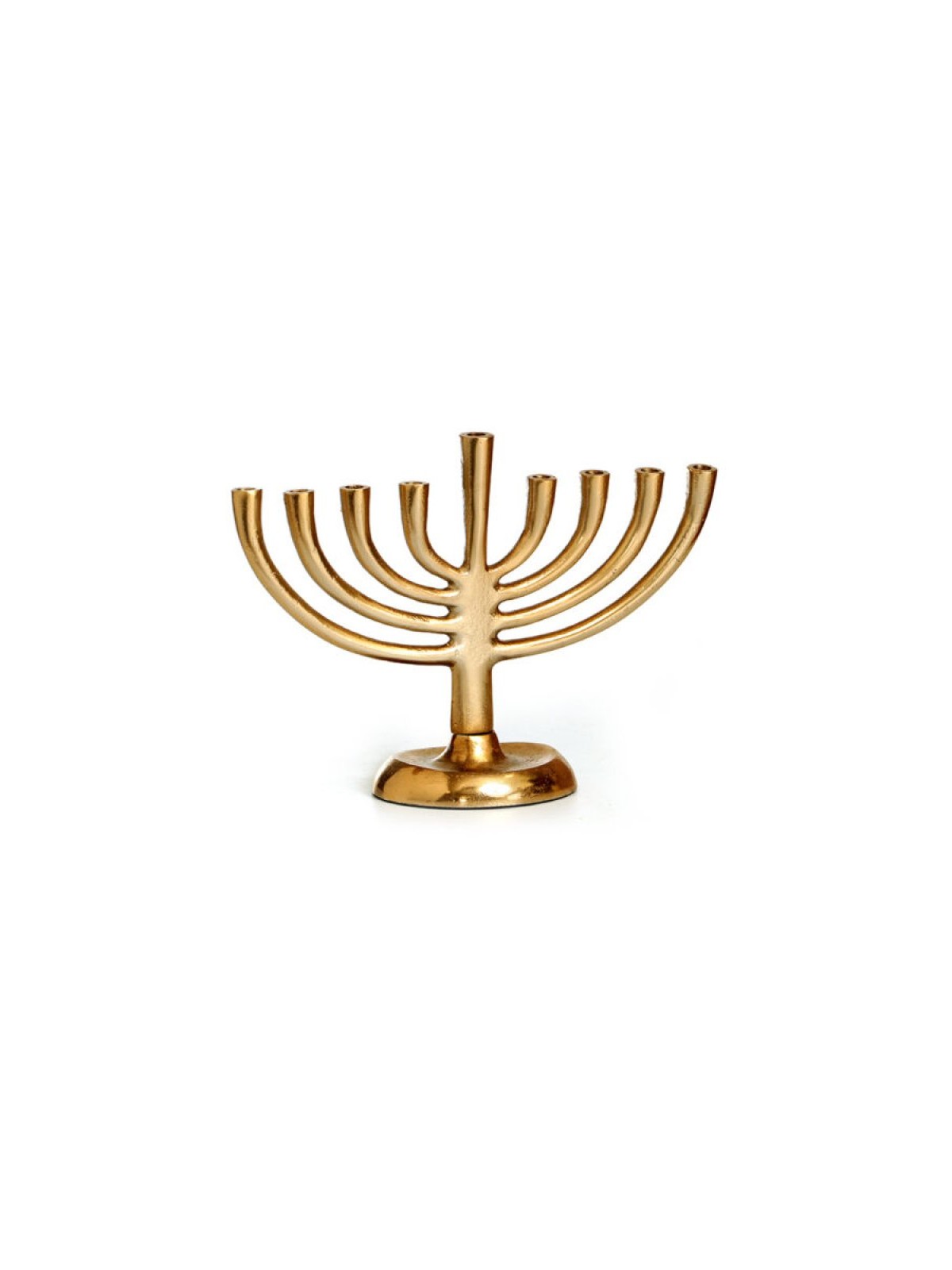 Curved Branch Aluminum Chanukah Menorah Gold 74 | Hanukkah Menorah