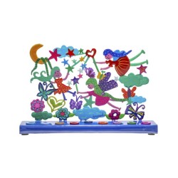 Yair Emanuel Hand Painted Chanukah Menorah Color... | Hanukkah Menorah
