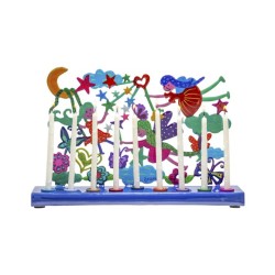 Yair Emanuel Hand Painted Chanukah Menorah Color... | Hanukkah Menorah