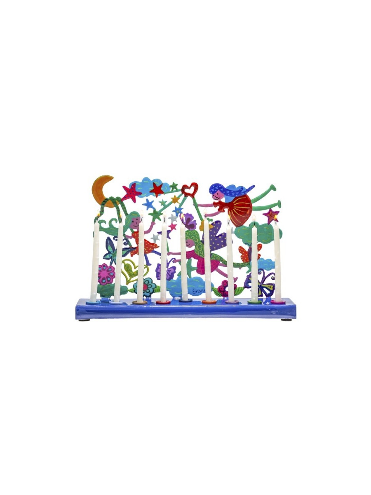 Yair Emanuel Hand Painted Chanukah Menorah Color... | Hanukkah Menorah