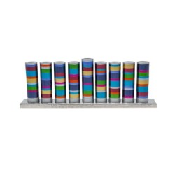 Yair Emanuel Hanukkah Menorah Cylinders with Rin... | Hanukkah Menorah