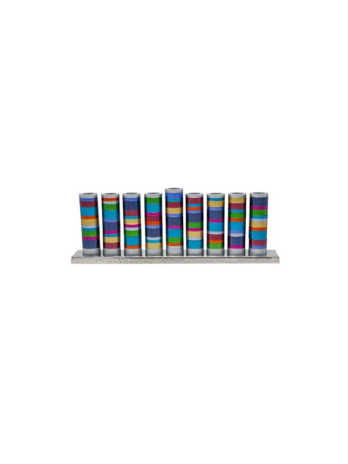Yair Emanuel Hanukkah Menorah Cylinders with Rin... | Hanukkah Menorah