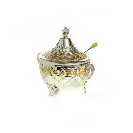 Decorative Honey Dish Silver Plated with ... | Jewish Gift from Israel