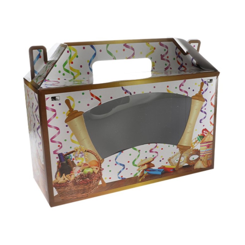 Decorative Purim Mishloach Manot Box Colorful | Purim Music and Gifts