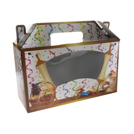 Boîte décorative Pourim Mishloach Manot colorée | Musique et cadeaux de Pourim