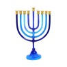 Shades of Blue Chanukah Menorah with Stem Alumin... | Hanukkah Menorah