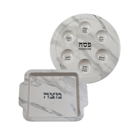Set Melamine Passover Seder Plate and Matzah Tray Gr... | Seder Plates