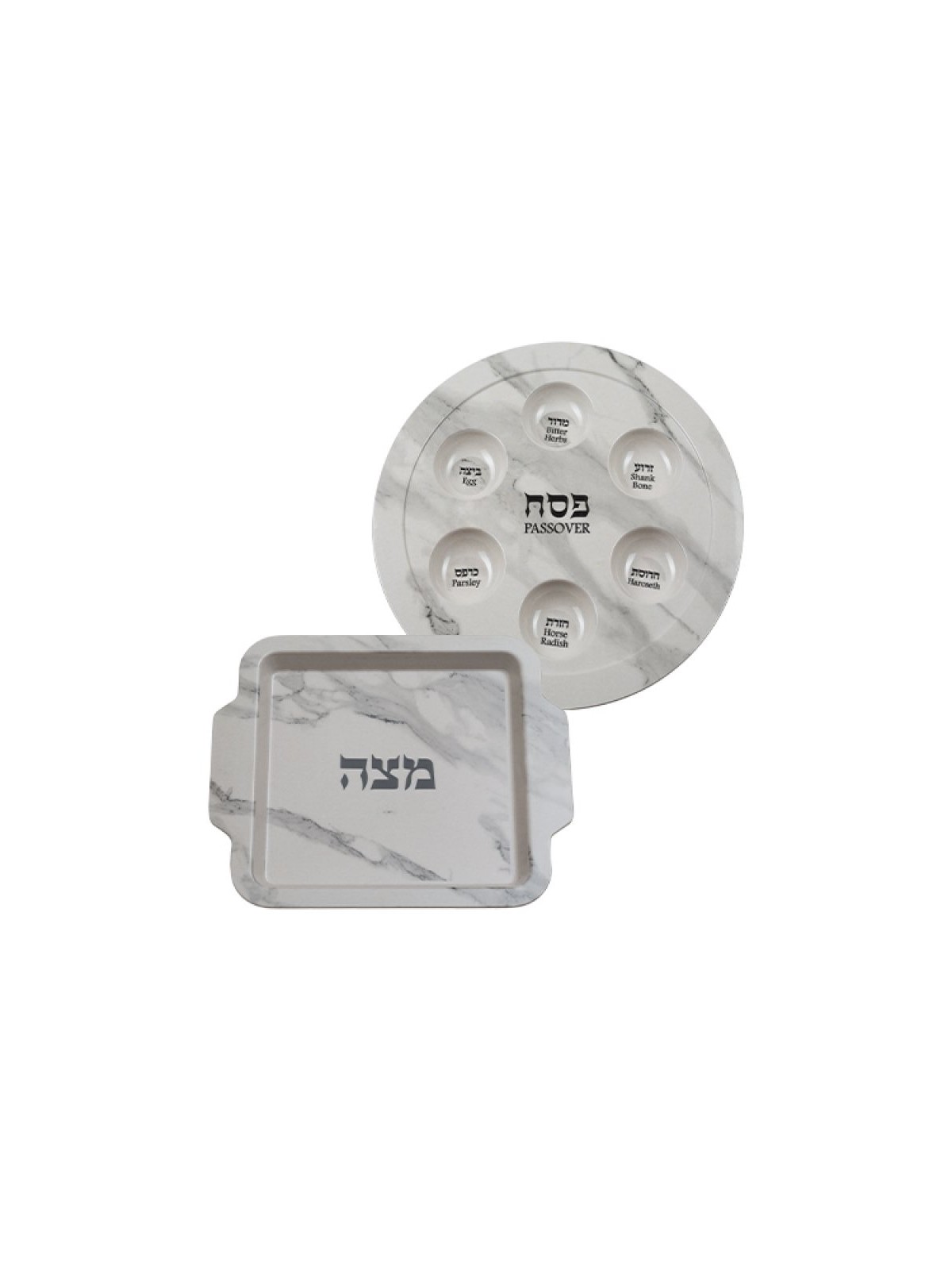Set Melamine Passover Seder Plate and Matzah Tray Gr... | Seder Plates