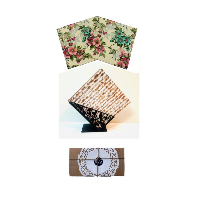Iris Design Decorative Matzah Crackers Ho... | Jewish Gift from Israel
