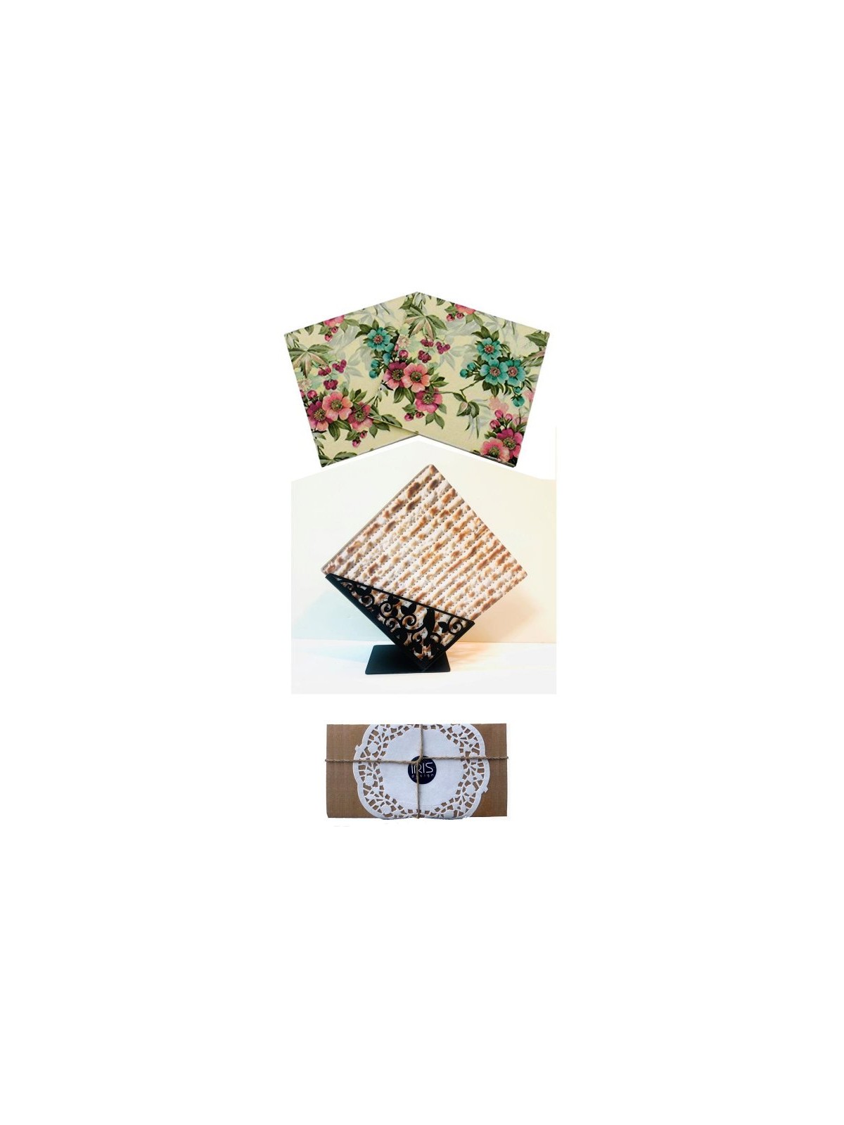 Iris Design Decorative Matzah Crackers Ho... | Jewish Gift from Israel