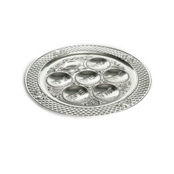 Decorative Silver Plated Passover Seder Plate Diamon... | Seder Plates