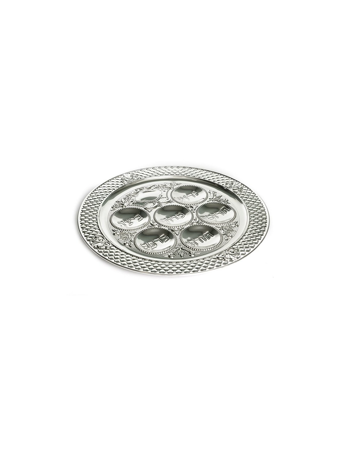 Decorative Silver Plated Passover Seder Plate Diamon... | Seder Plates
