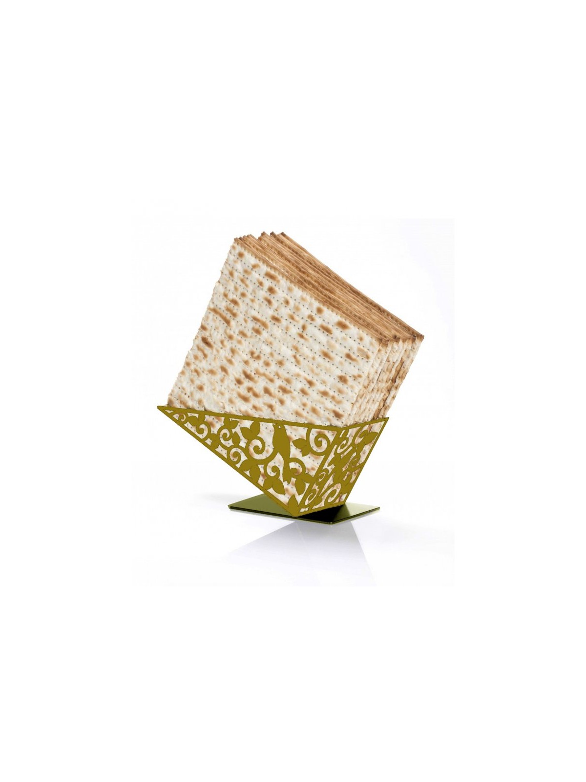Iris Design Decorative Gold Matzah Holder... | Jewish Gift from Israel