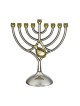 Silver and Gold Chanukah Menorah Curved Branches... | Hanukkah Menorah