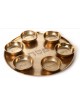 Gold Seder Plate with Six Matching Gold Bowls Enamel... | Seder Plates