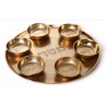 Gold Seder Plate with Six Matching Gold Bowls Enamel... | Seder Plates