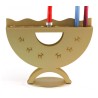 Shraga Landesman Aluminum Curved Hanukkah Menora... | Hanukkah Menorah
