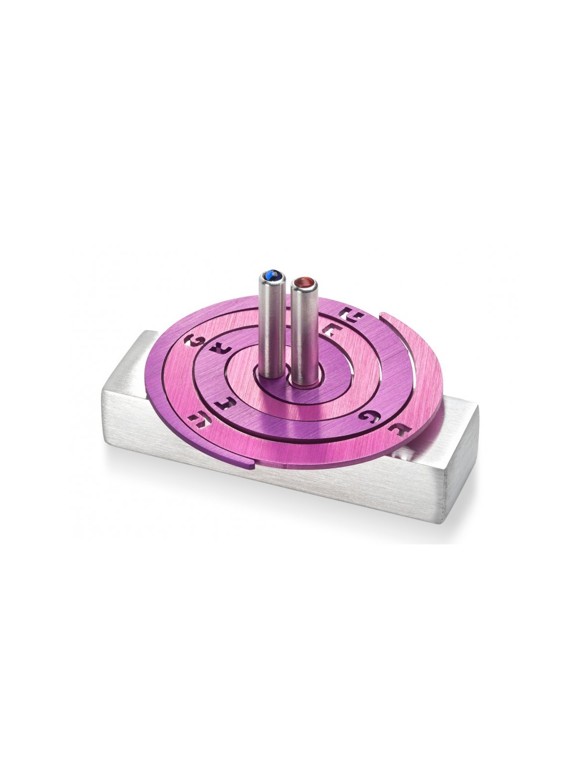 Adi Sidler Double Spirale Chanukah Dreidel Aluminium Brossé... | Dreidels