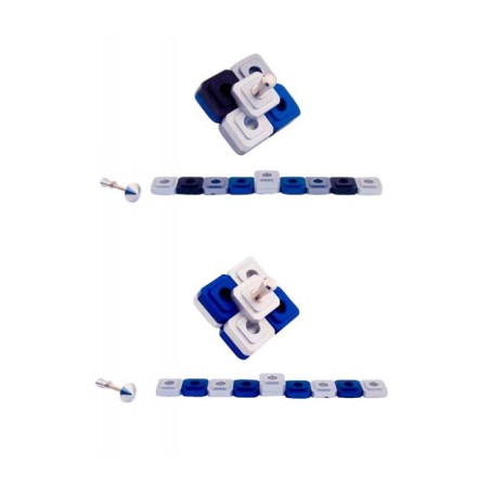 Agayof Compact Two in One Dreidel Menorah Blue S... | Hanukkah Menorah