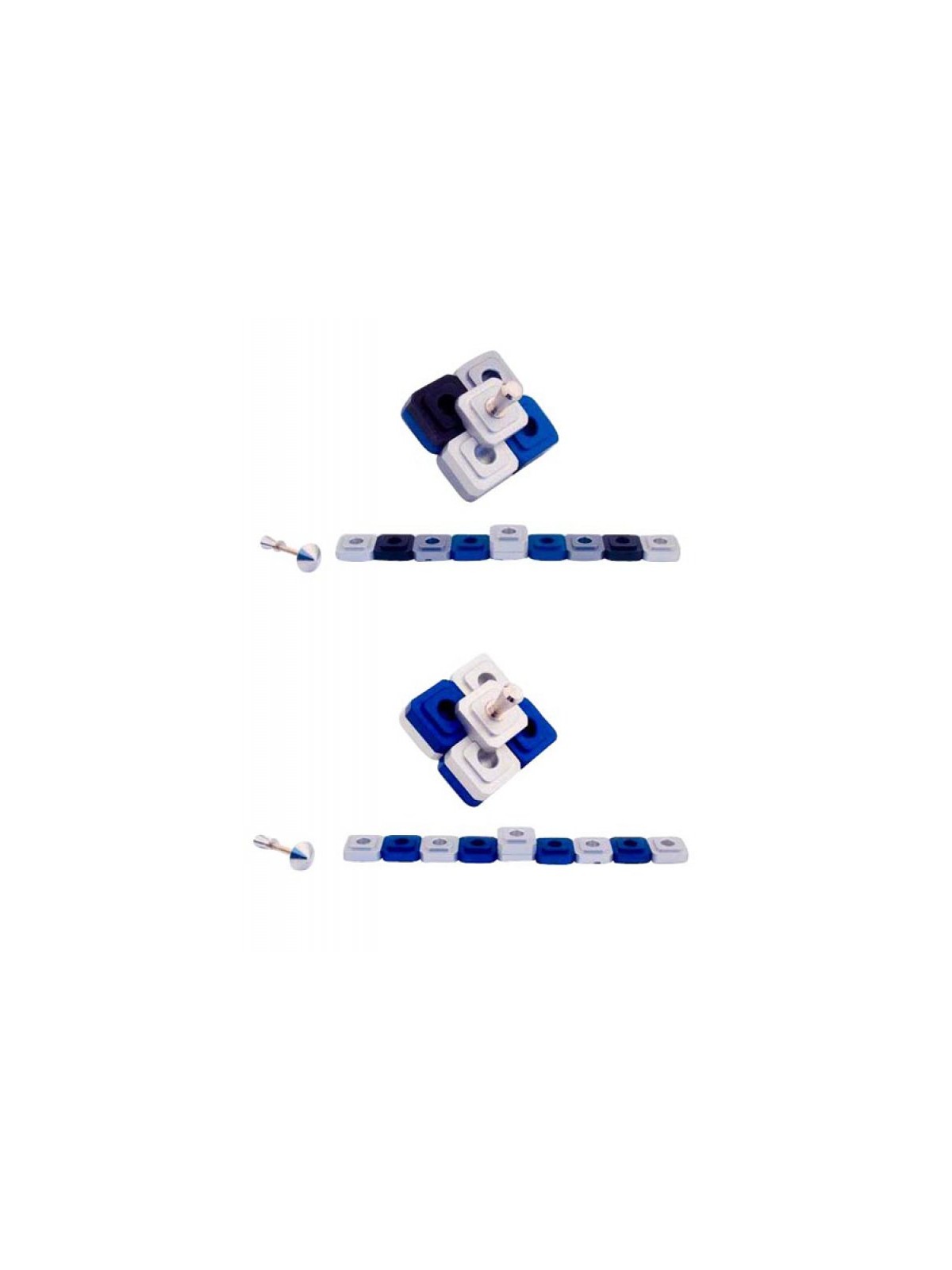 Agayof Compact Two in One Dreidel Menorah Blue S... | Hanukkah Menorah