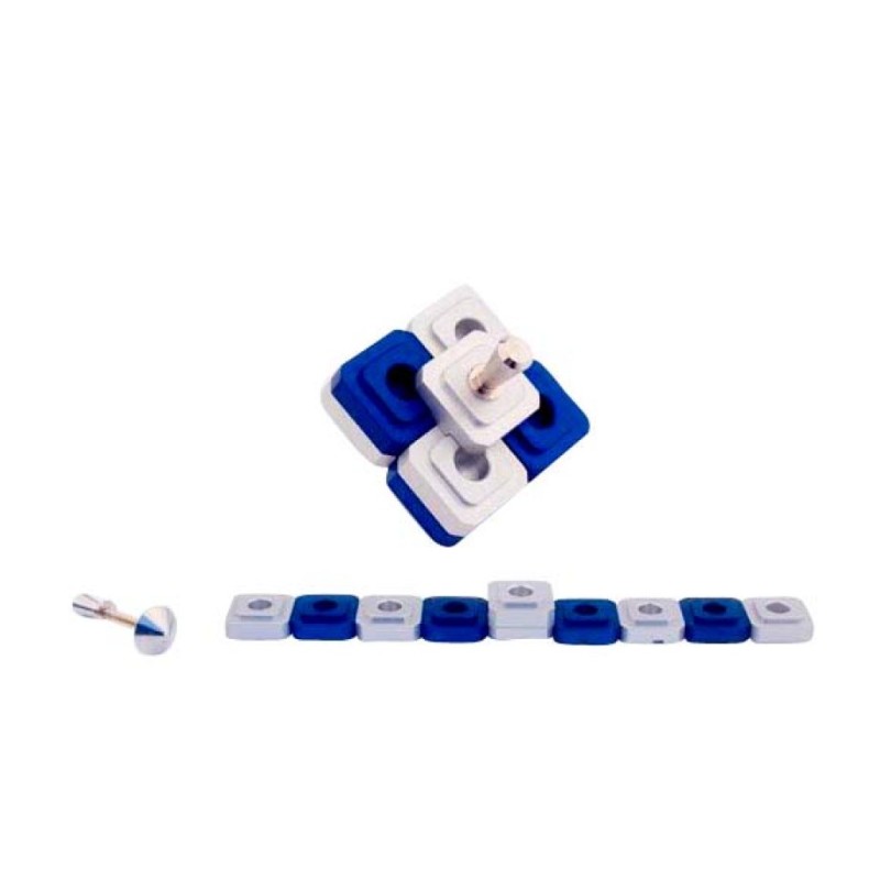 Agayof Compact Two in One Dreidel Menorah Blue S... | Hanukkah Menorah