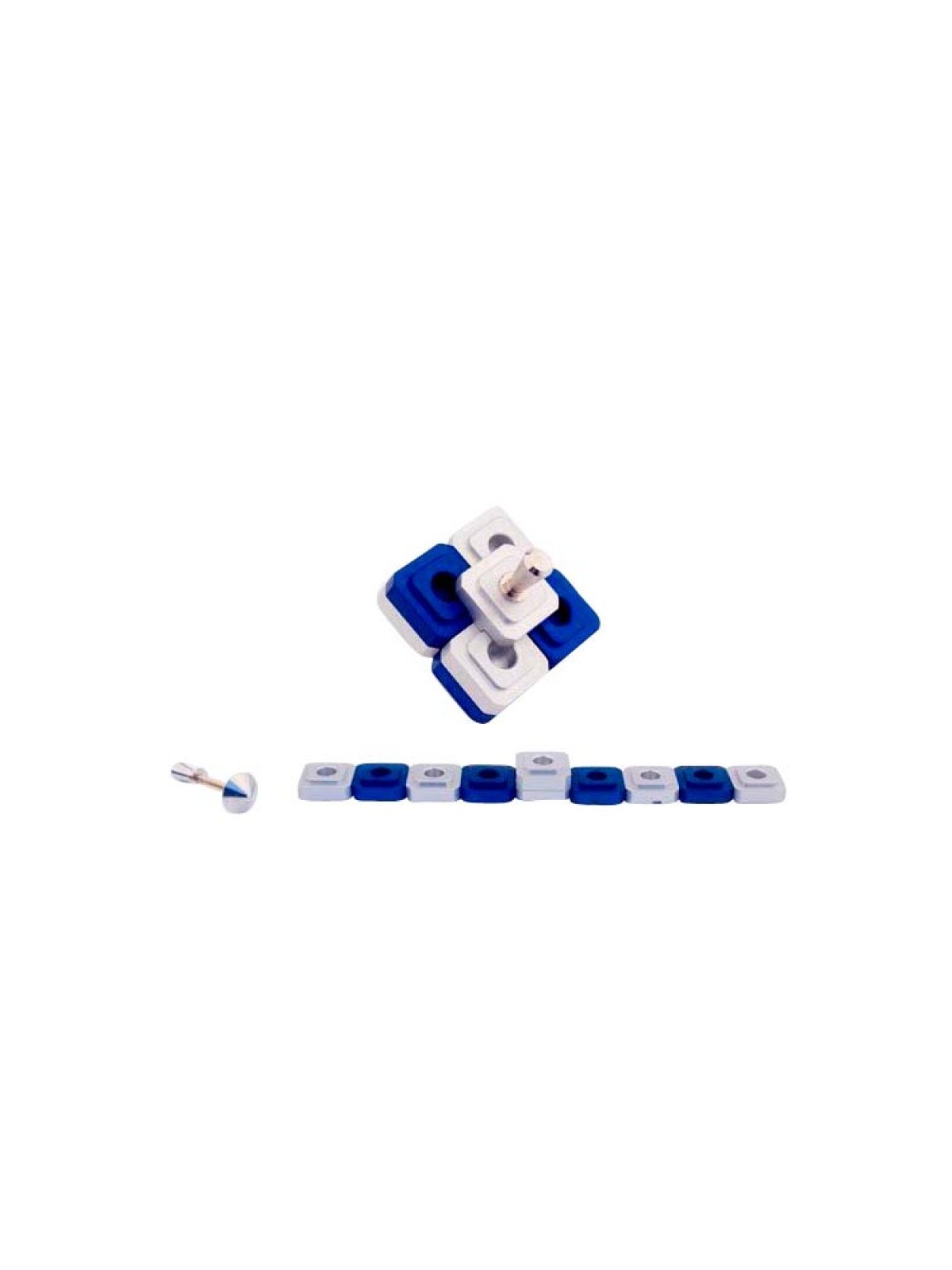Agayof Compact Two in One Dreidel Menorah Blue S... | Hanukkah Menorah