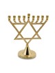 Gold Colored Chanukah Menorah with Large Star of... | Hanukkah Menorah