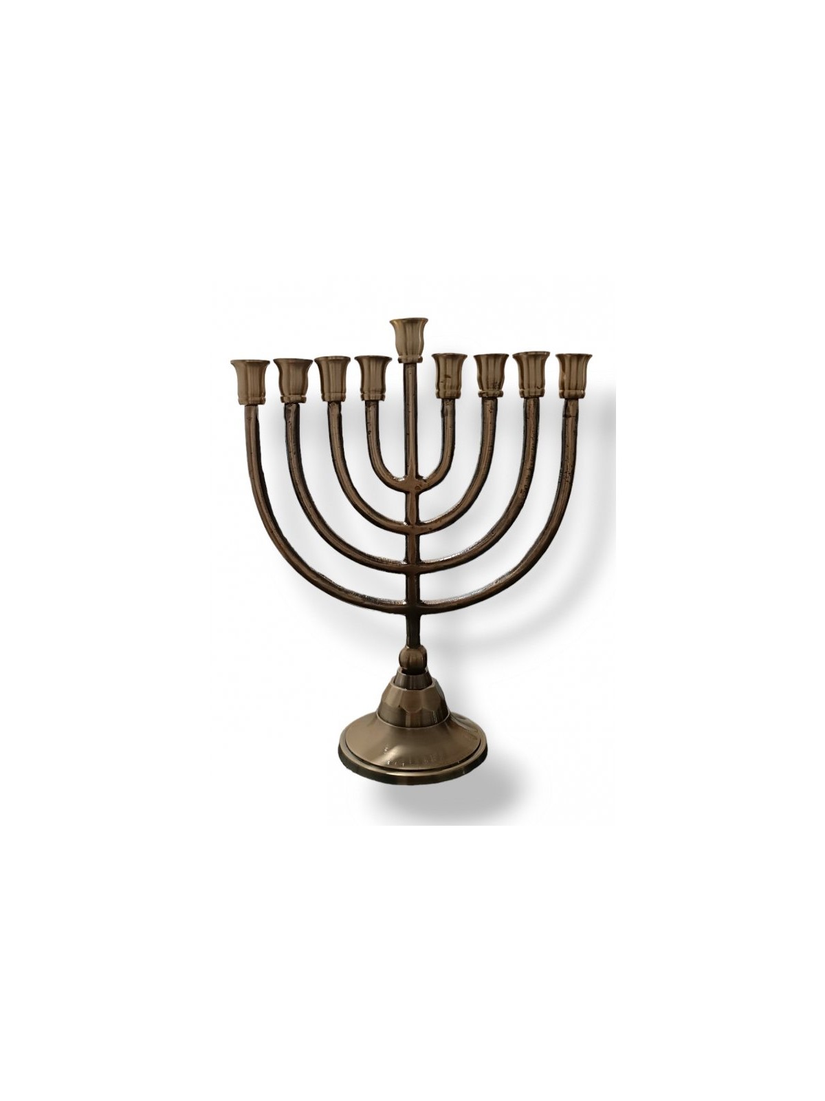 Classic Design Dark Gold Chanukah Menorah for Ca... | Hanukkah Menorah