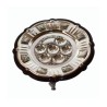 Passover Seder Plate Silver Plate on Wood Base Small... | Seder Plates