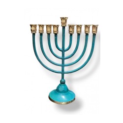 Patina Chanukah Menorah with Classic Design for ... | Hanukkah Menorah