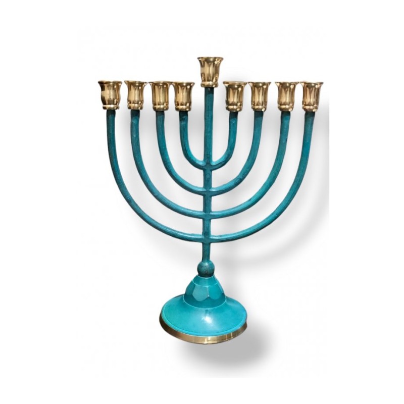 Patina Chanukah Menorah with Classic Design for ... | Hanukkah Menorah