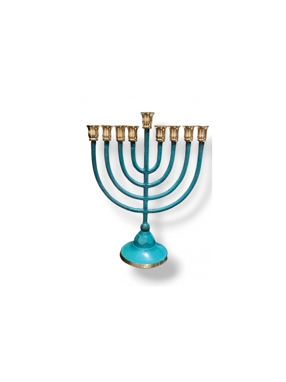 Patina Chanukah Menorah with Classic Design for ... | Hanukkah Menorah