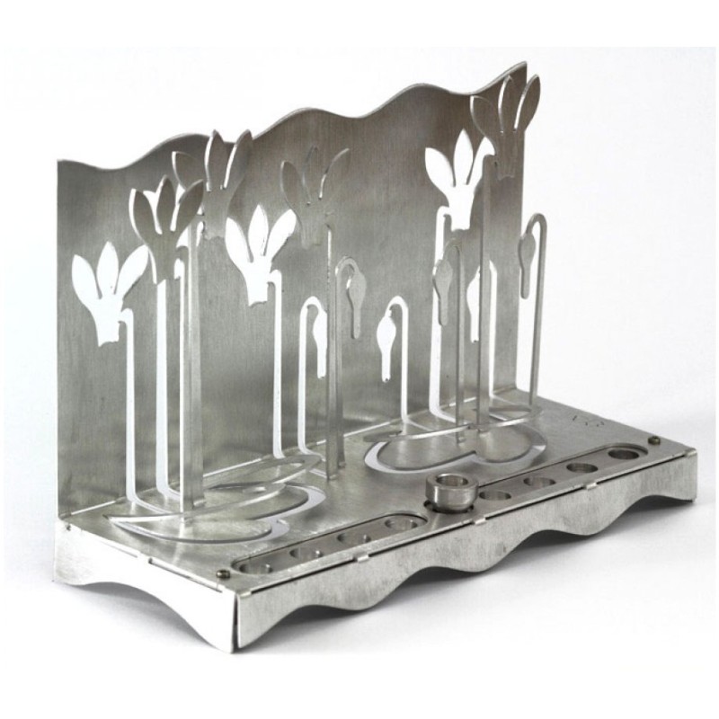 Shraga Landesman Hanukkah Menorah Slender Cyclam... | Hanukkah Menorah