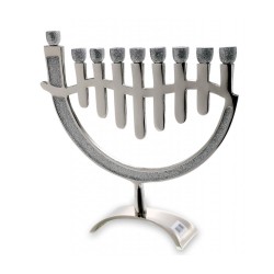 Contemporary Menorah with Silver Glitter Design ... | Hanukkah Menorah