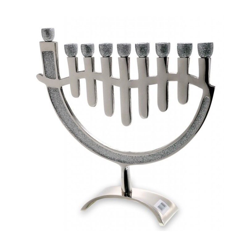 Contemporary Menorah with Silver Glitter Design ... | Hanukkah Menorah