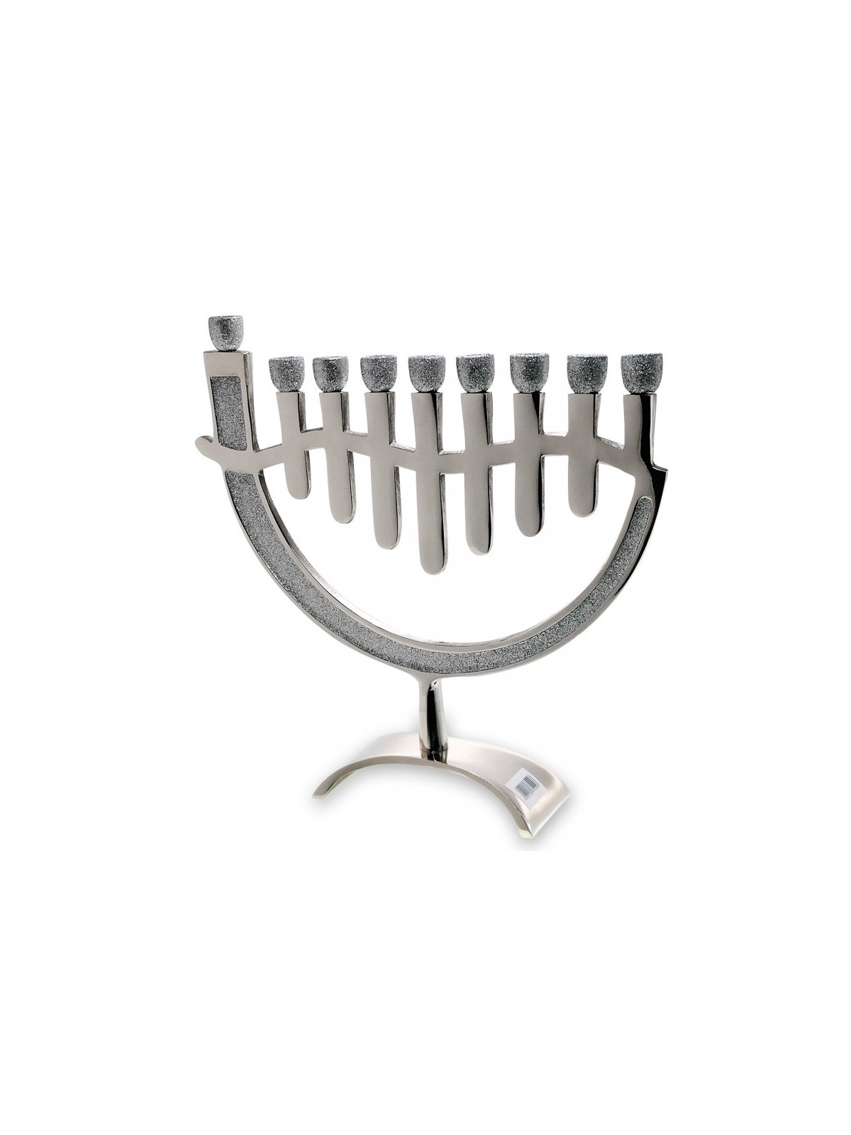 Contemporary Menorah with Silver Glitter Design ... | Hanukkah Menorah